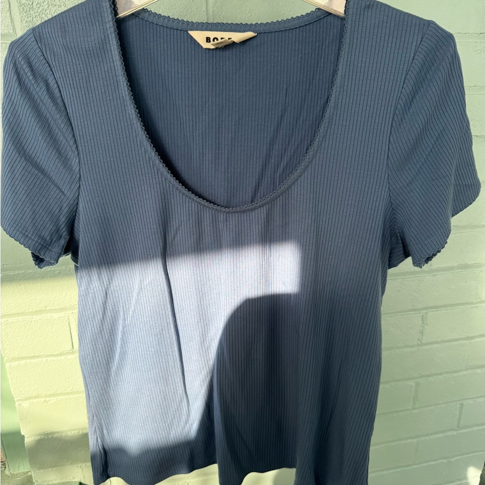 Boden Blue Ribbed Women's Blouse